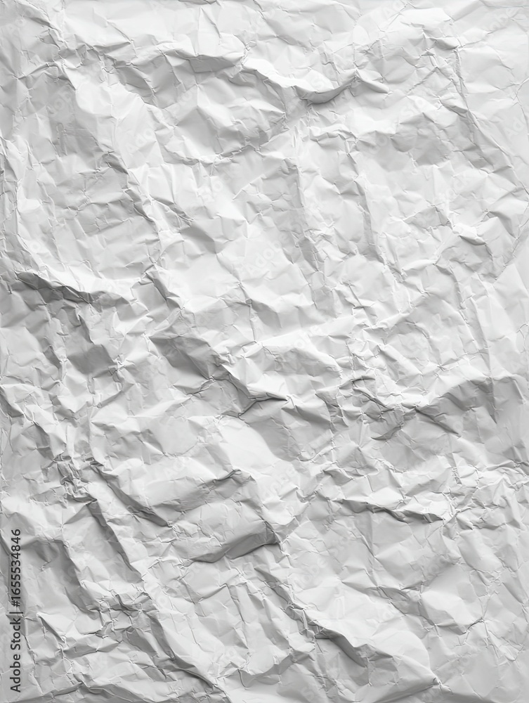 Fototapeta premium Crinkled white paper texture (8)