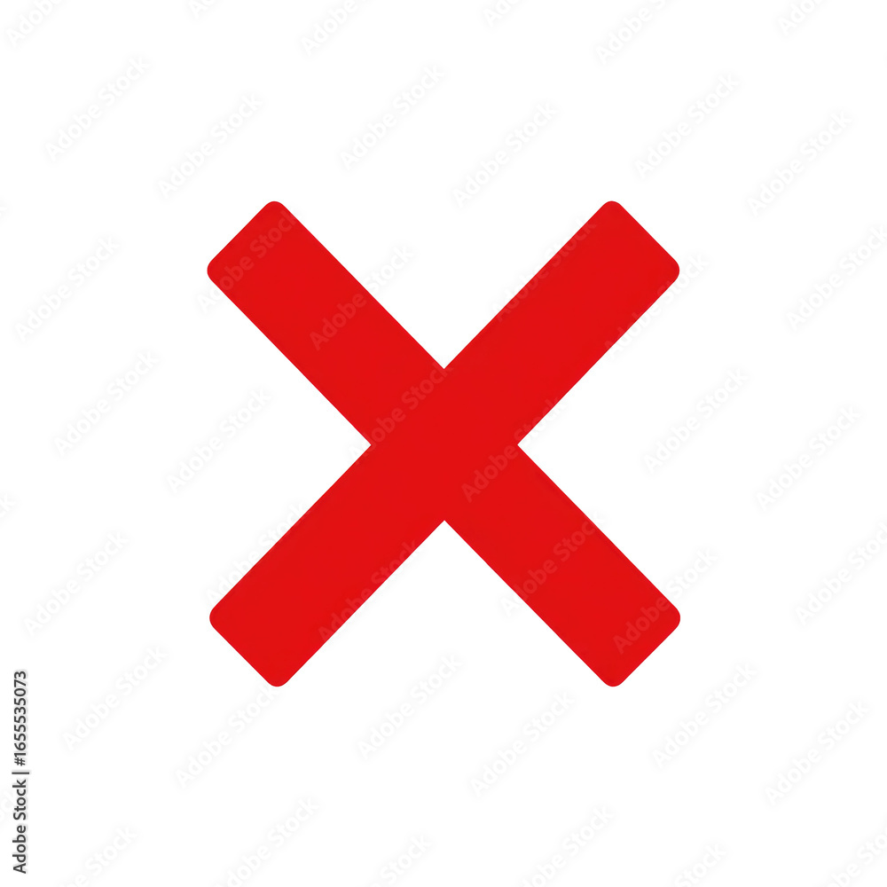 Obraz premium red cross mark isolated on transparent background Remove png, Clipping Path, pen tool