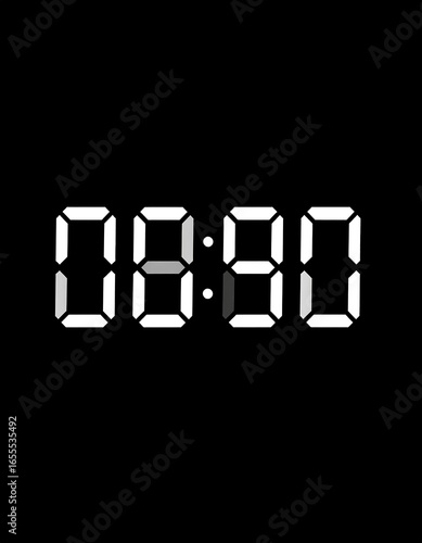 White digital numbers '0890' on black background