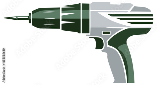 Power drill illustration vector graphic