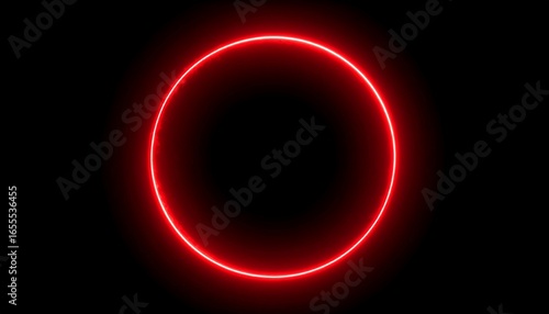 Glowing red circle on black background