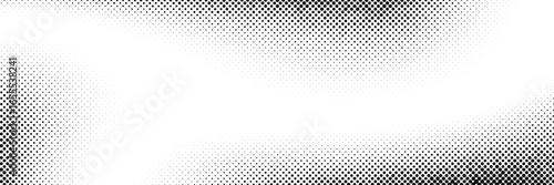 Grunge halftone gradient. Distress fading grit noise background. Retro pixel bitmap backdrop texture. Black and white sand wallpaper. Vector textured gritty surface. Anime manga style comic overlay