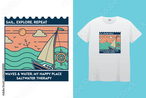 I am the boat captain - Boat Captain T Shirt Design, Hand drawn lettering phrase, Isolated on Black background, For the design of postcards, cups, card, posters. 