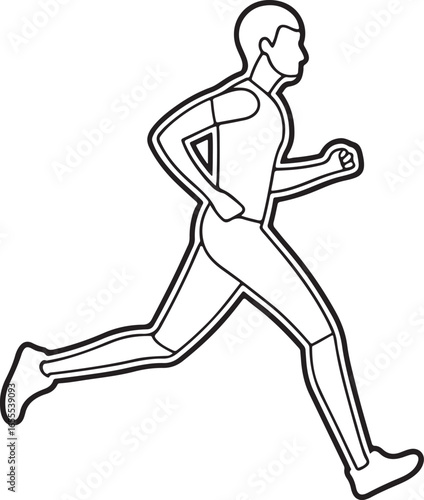Athletic figure in motion a stylized line drawing of a runner in mid stride depicting speed and physical activity