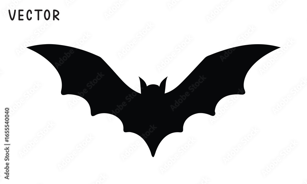 Fototapeta premium Halloween bat and bats silhouette, Bat icon vector, Halloween bats vector illustration on a white background