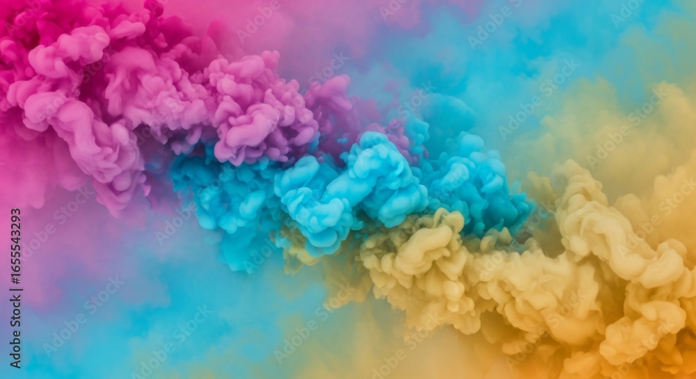 Colorful cloud of smoke swirling together Colorful cloud of smoke swirling together