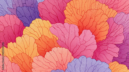 Vibrant Abstract Flower Petals Colorful Digital Art Floral Pattern