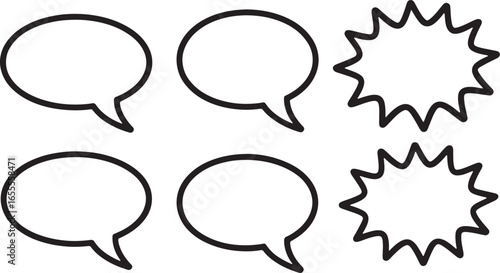 Black and White Speech Bubbles for Comics and Cartoons