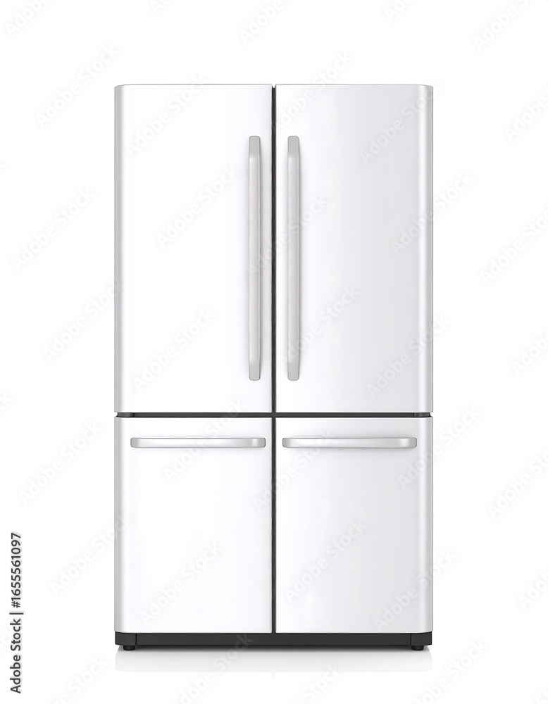 Stainless steel four-door refrigerator, modern design Stainless steel four-door refrigerator, modern design