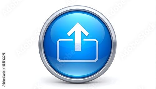 Free Download Shiny blue upload button - GFXLoad