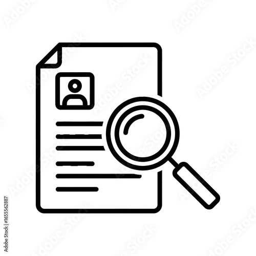 Resume with Magnifying Glass for Job Search and Review