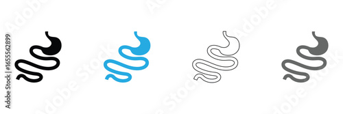 Intestine icons vector pack in black and blue colors .Vector illustration EPS 10 .