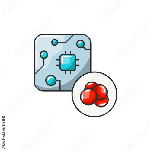 Quantum Circuit Icon, Qubit Gate Algorithm Diagram Vector