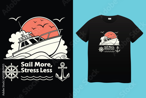 tee print design for kids fashion with cute mariner objects drawing as vector