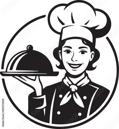 Culinary illustration featuring kitchen utensils and food elements