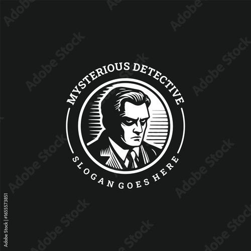 Detective logo with vintage mystery charm, symbolizing insight, secrecy, and timeless investigation.