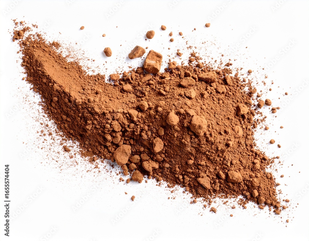 A small splash of cocoa powder, captured from a high angle. A small splash of cocoa powder, captured from a high angle.