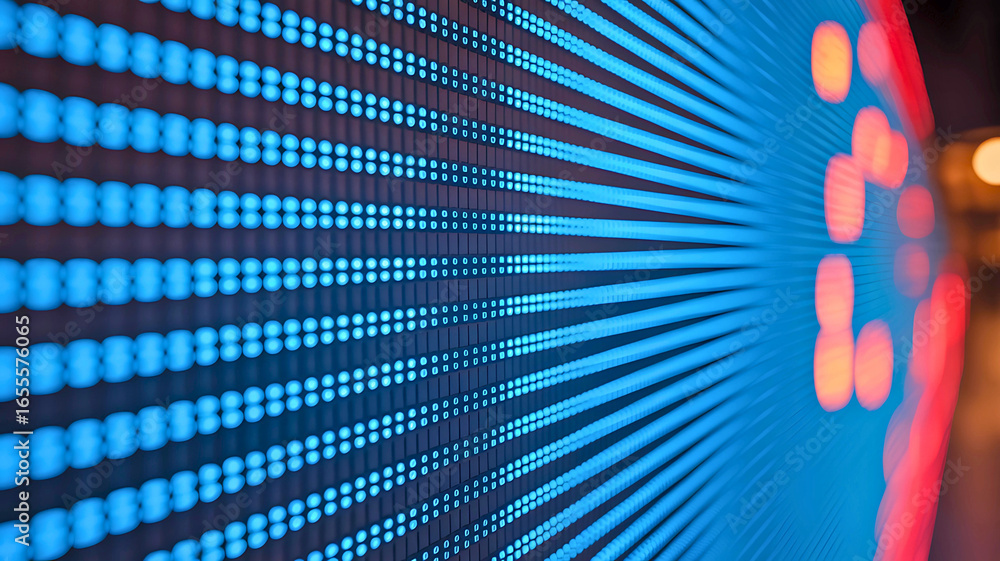 Fototapeta premium Vibrant LED Display A Close-Up View of Technology and Light