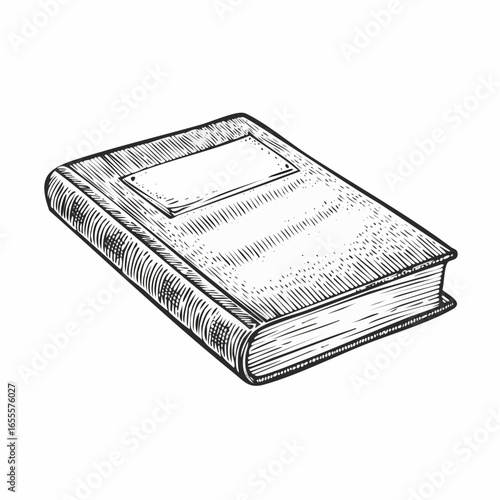 Cookbook etching vintage engraving sketch illustration with detailed retro line art of an old recipe book, perfect for culinary themes, vintage kitchen prints, food heritage artwork, restaurant