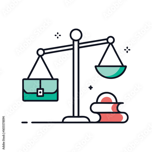 Scales of justice balancing work and life