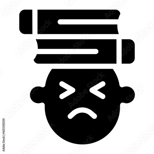 Symbolic illustration of a person overwhelmed by the burden of academic pressure and mental overload, representing study stress, intellectual strain, and the weight of knowledge.