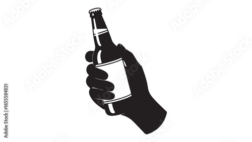 Vintage style beer advertisement graphic design with bold typography