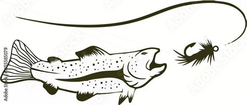 Salmon and lure vector.eps