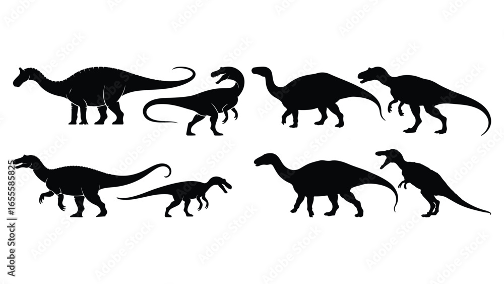 Naklejka premium Playful dinosaur illustration with vibrant colors and classic fonts