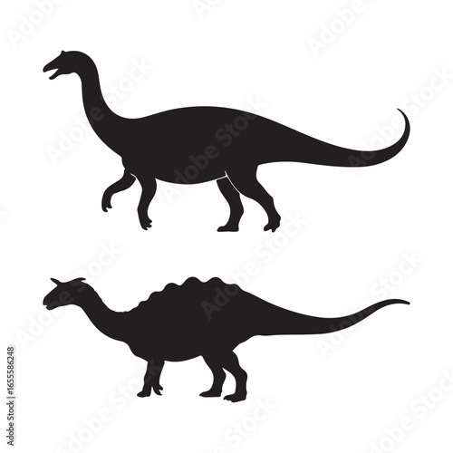 Vibrant dinosaur illustration with multiple color options
