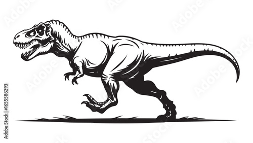 Vibrant dinosaur illustration with multiple color elements and classic typography