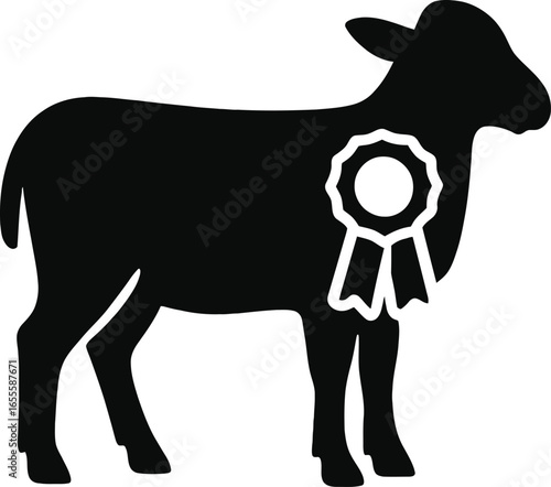 silhouette of a livestock cow