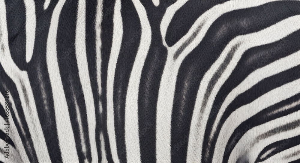 Fototapeta premium Zebra Stripes Pattern - Close-Up Texture, Black White Animal Print, Abstract Design, Wildlife Motif, Natural Texture, Fashion Background