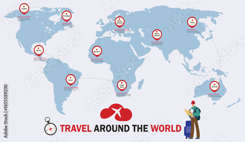 Explore global destinations with this travel route map, perfect for adventure planning and wanderlust inspiration.