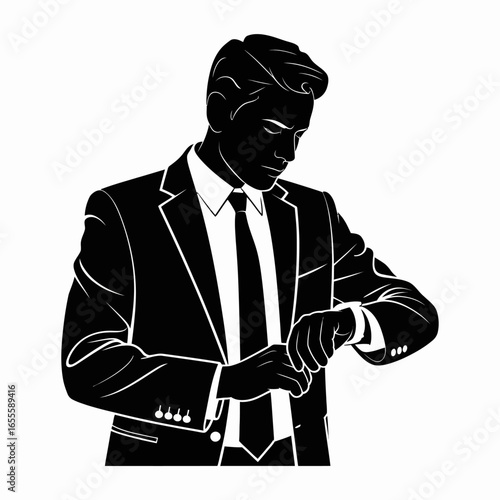 man in black suit