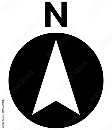 地図・方位・方角の方位磁石アイコンマーク2compass