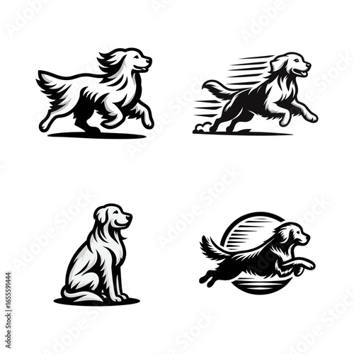 Golden Retriever Vector Logo Set