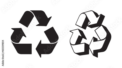 Recycling symbol with environmental elements and text