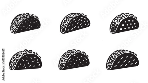 Vibrant taco illustration with mexican food elements and bold colors