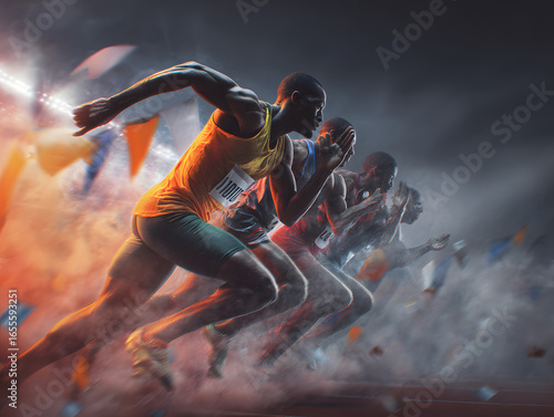 Athletes compete in a highstakes race, showcasing their speed and determination