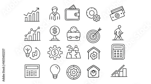 Business icons set vector illustration for finance web and office vector design.