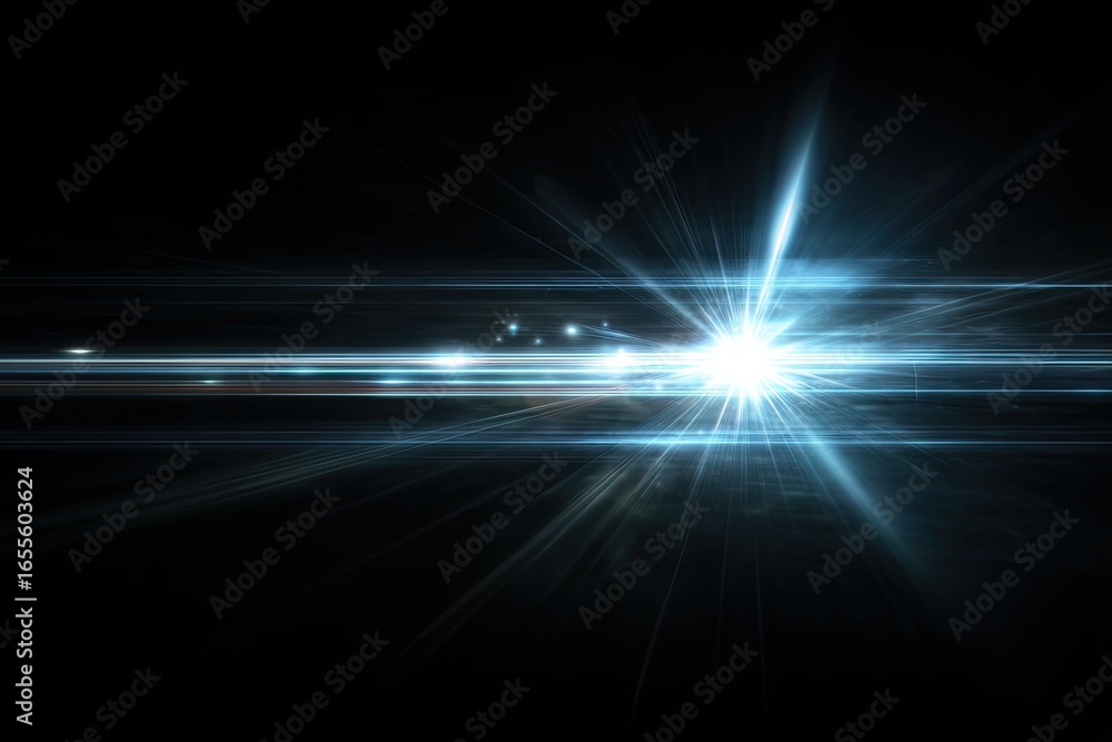 Fototapeta premium Light burst radiating from horizontal lines