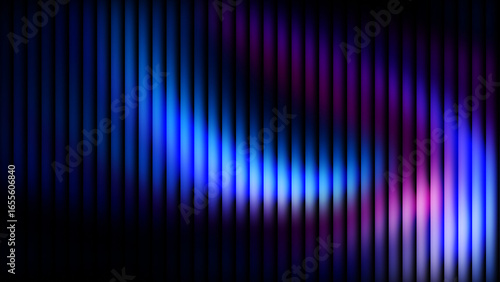 Blue and purple gradient with a glass effect on a black background, a futuristic look featuring cool glow, soft waves, and transparent layers that create a sense of motion