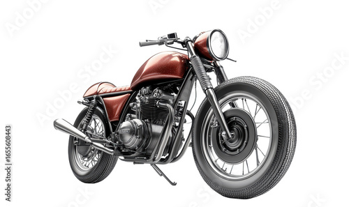 Classic red motorcycle with chrome details
