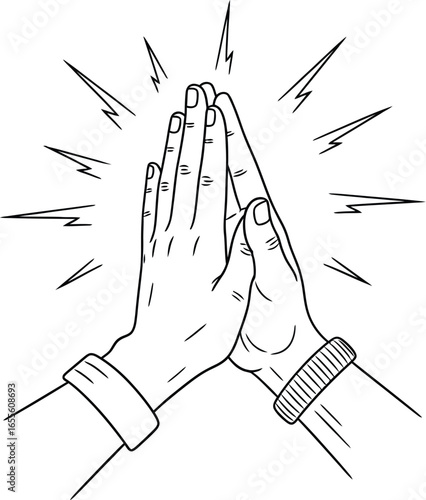 High five illustration hands together success collaboration