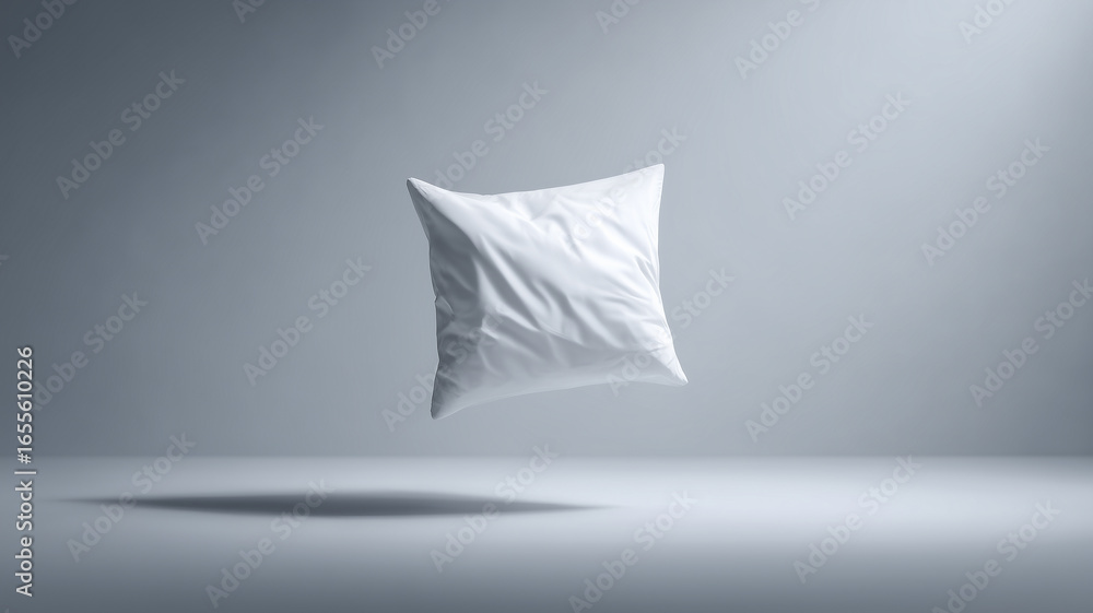 White pillow floating in air with transparent background White pillow floating in air with transparent background