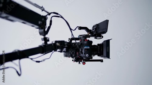 Professional Camera on Jib Arm in Studio Setup