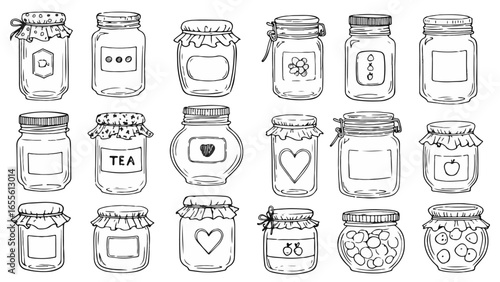 Charming hand-drawn jars seamless pattern for your creative projects and delightful packaging designs