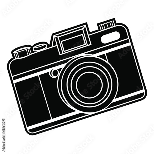 Elegant Silhouette of Vintage Film Camera