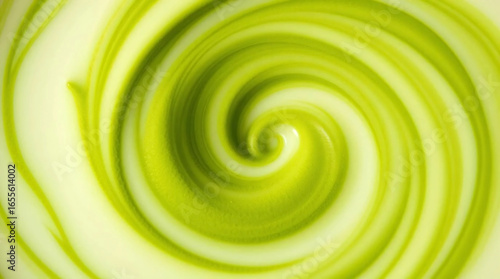 Green tea matcha mixing with milk texture background Food and drink close up
