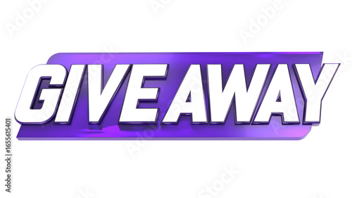 3d blue giveaway promotion sale badge icon or starburst sticker, logo isolated design on white background. Rendering cartoon illustration.